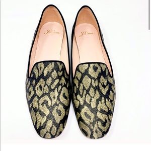 Black and Gold Leopard Slipper